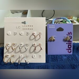 Gold fashion earrings.